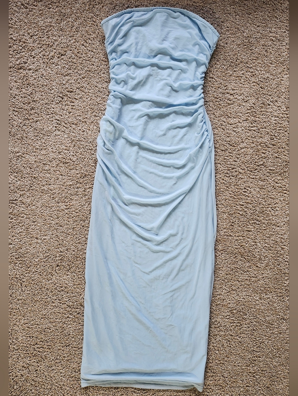 Light Blue Ruched Dress